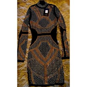 Little black dress with long sleeves